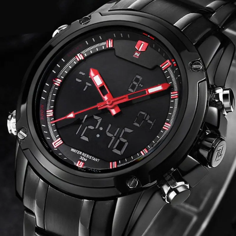 Feida Men's Watch Military Sports Dual-Display Multi-Function Stainless Steel Clock Mens Watches Top Relogio Masculino 2