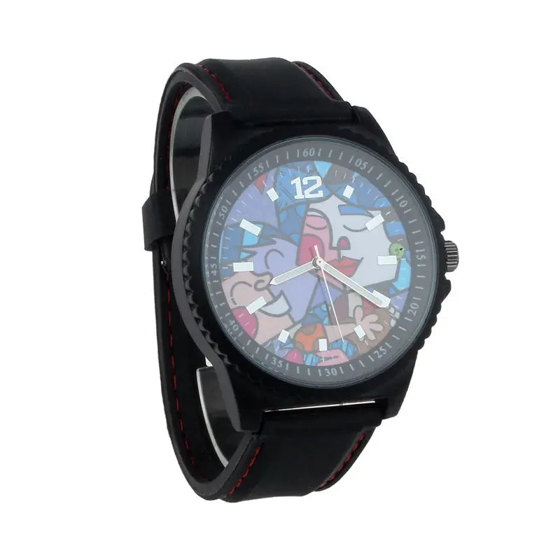 Feida Montre Homme Style Stylish Silicone Band Couple Analog Quartz Wrist Watch Men Graffiti Street 1
