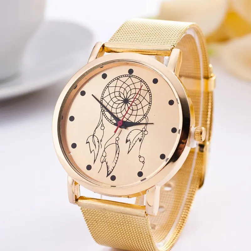 Feida Relogio Feminino Women Ladies Gold Stainless Steel Mesh Band Wrist Watches Quartz-Watch Relojes Mujer 1