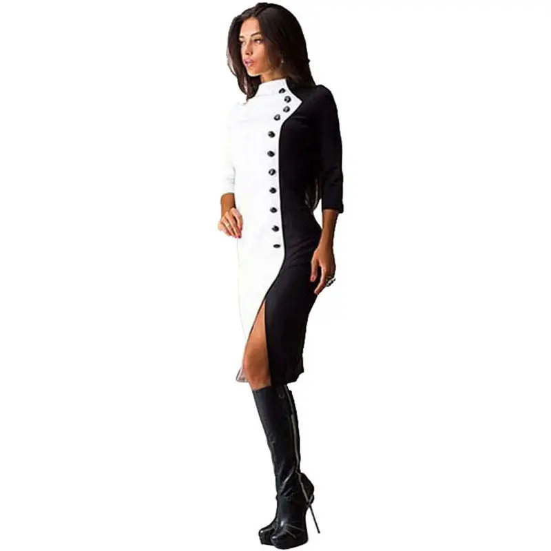 Feida Robe Style Sexy Womens Bodycon Seven Sleeve Sexy Dresses Party Night Club Dress 4