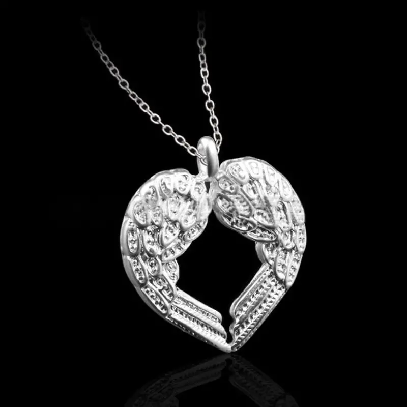 Feida Sale Women Silver Angel Wing Heart Pendant Necklace Jewelry 1