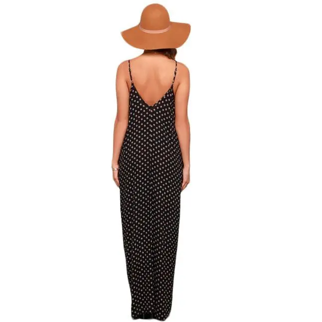Feida Sexy Women Ladies Strap V Neck Polka Dot Dresses Loose Party Wrap Club Maxi Style Long Beach Dress Vestidos 4
