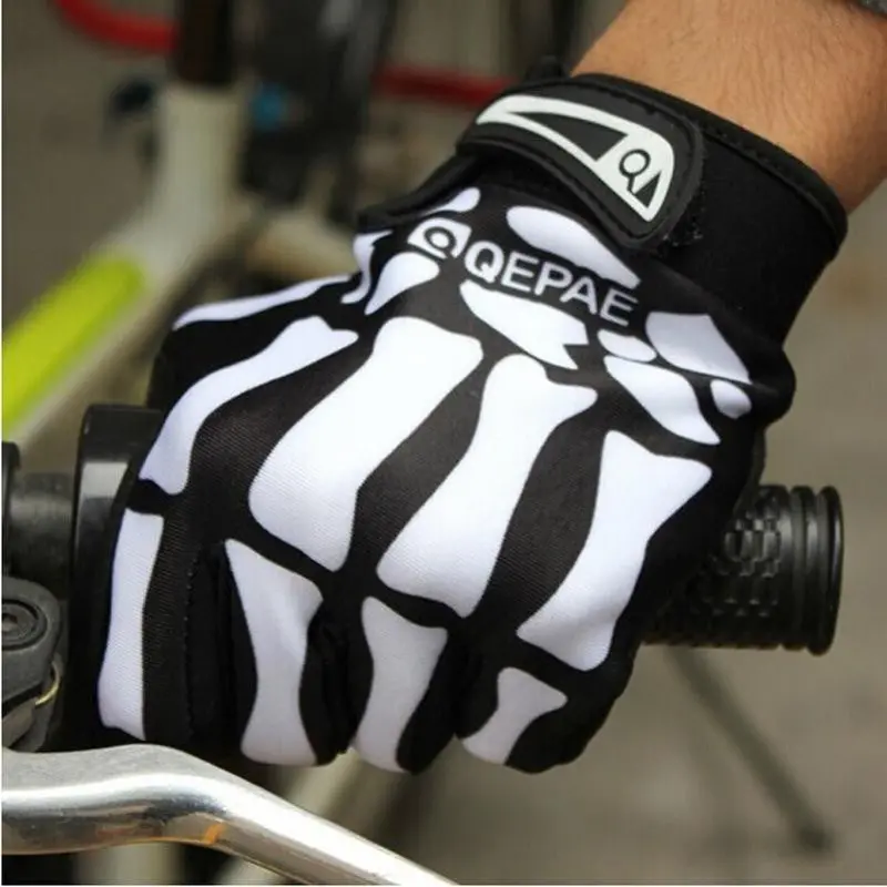 Feida Sports Racing Motorcycle Cycling Bicycle Biker Camouflage Pattern Skull Skeleton Hand Bone Goth Gloves Full Finger 2