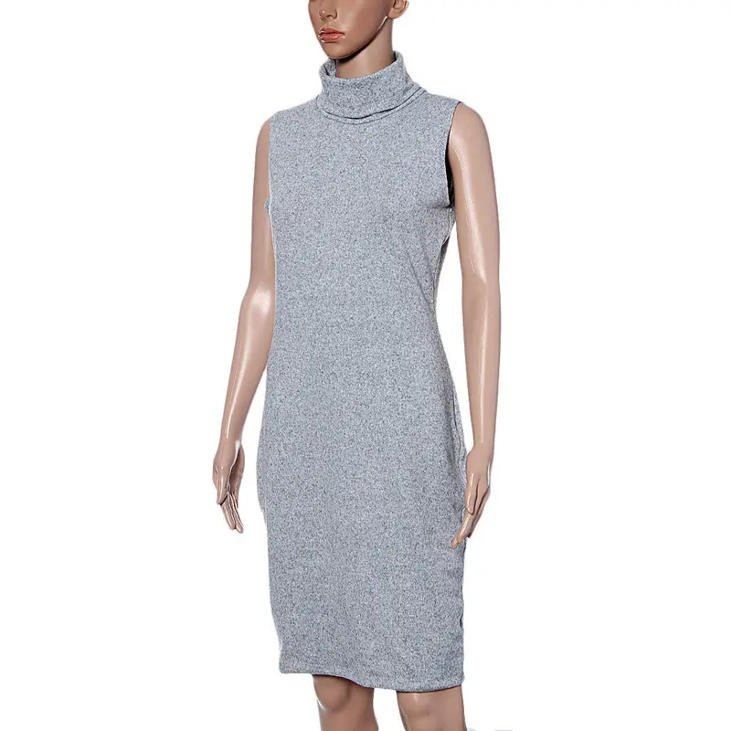 Feida Stretch Sleeveless Women Knit Bodycon Midi Dress Dress Patch Suitable Office Dress Women 5