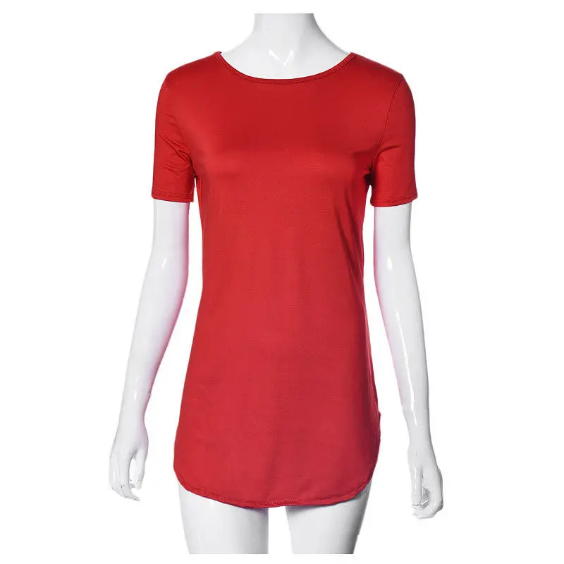 Feida Super Sexy Women Tops Short Sleeve Side Slit Casual T Shirt Party Mini Dress Plus Size 8