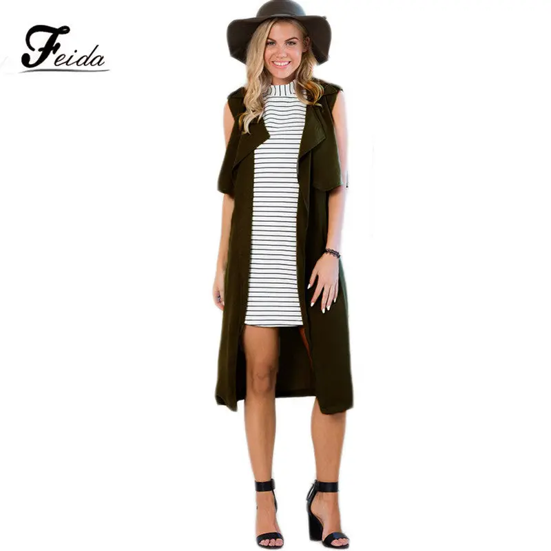 Feida Super Women Ladies Long Blazer Feminino And Jackets Suit Vest Coat 1