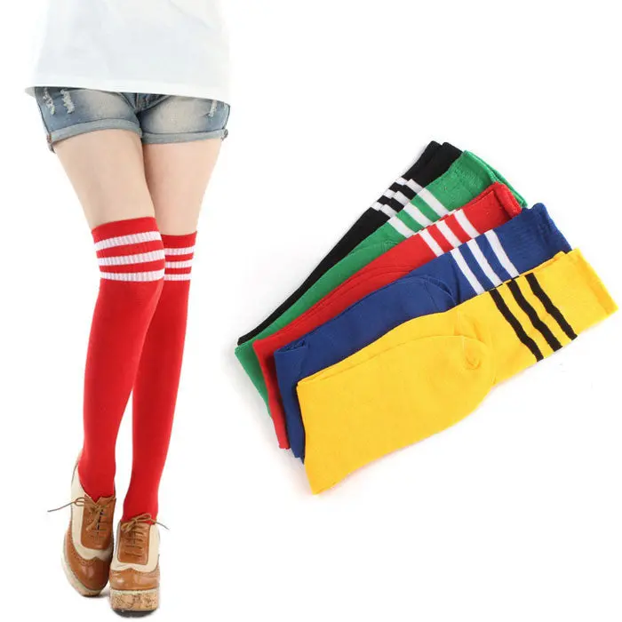 Feida Thigh High Socks Over Knee Girls Womens Cheerleader 1