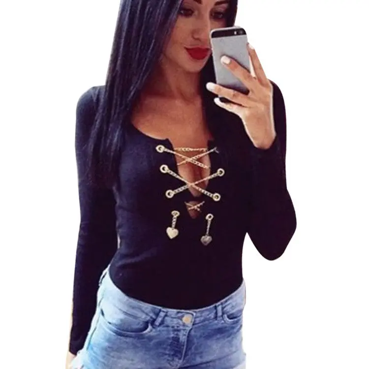 Feida Tie Up Top Jumpsuit Sexy Bodysuit Women Lace Up Tie Tops Ropmers Womens Jumpsuit Combinaison Feida 4