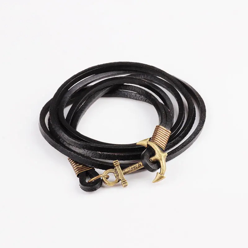 Feida Unlimited Anchor Retro Metal Buckle Leather Friendship Bracelets And 1