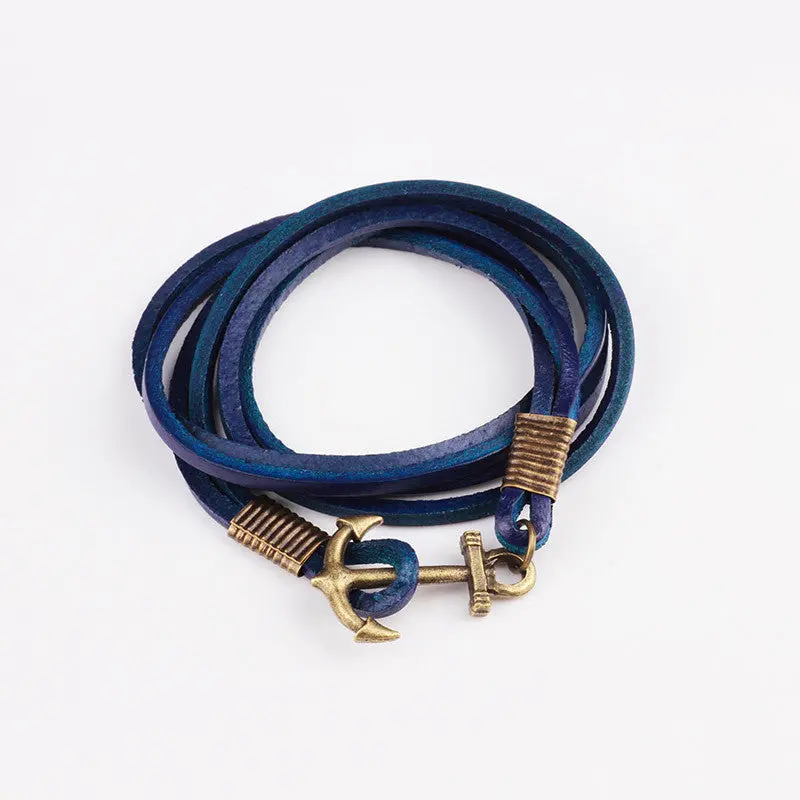 Feida Unlimited Anchor Retro Metal Buckle Leather Friendship Bracelets And 4