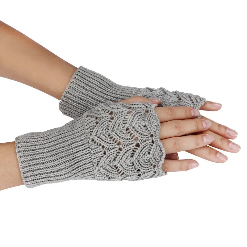 Feida Warm Brief Paragraph Knitting Half Fingerless Gloves Women Handschoenen 3