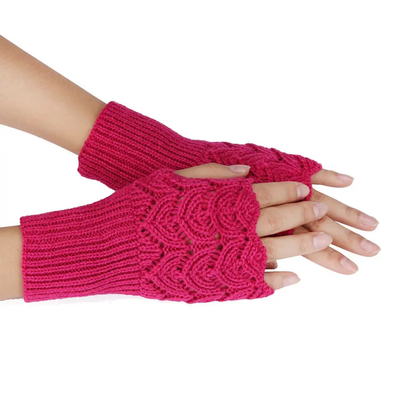 Feida Warm Brief Paragraph Knitting Half Fingerless Gloves Women Handschoenen 4