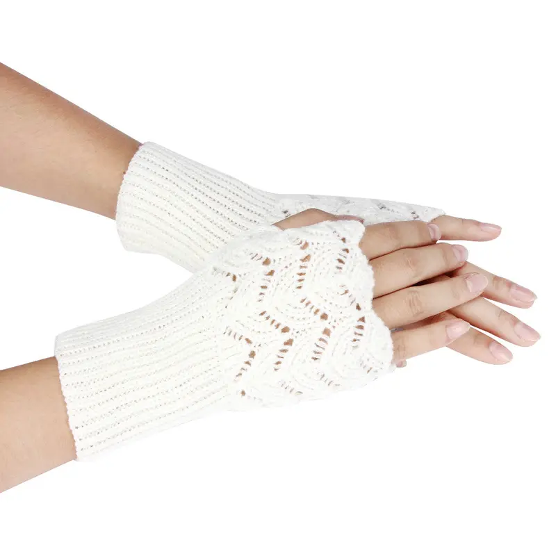 Feida Warm Brief Paragraph Knitting Half Fingerless Gloves Women Handschoenen 7