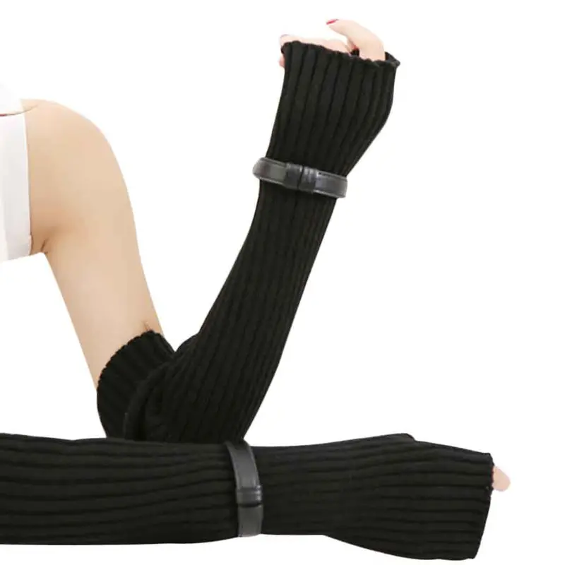 Feida Warm Wool Gloves Buckle Keyboard Leak Finger Knit Gloves 2