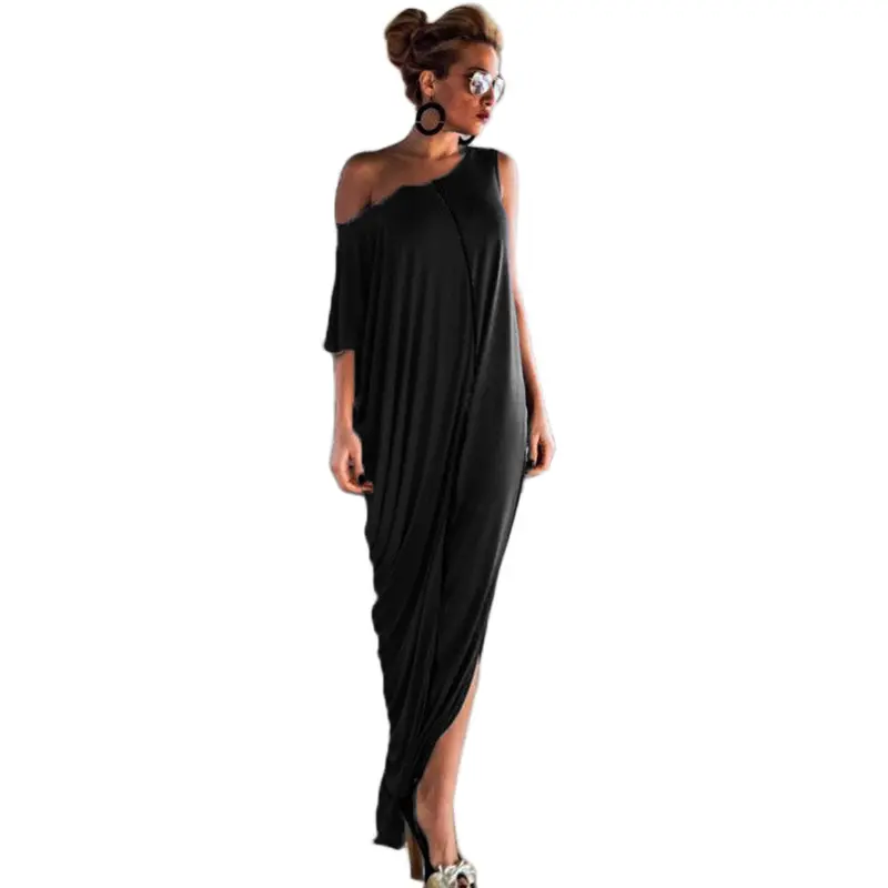 Feida Women Casual Loose Off Shoulder Long Maxi Dress Plus Size Office Dress 1