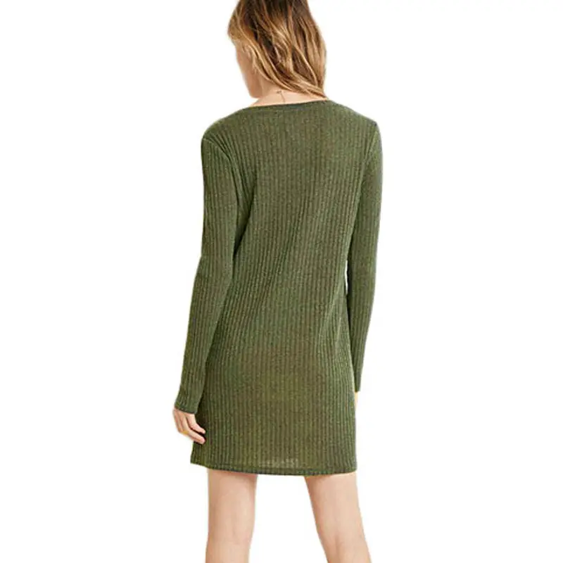Feida Women Dresses Long Sleeve V-Neck Jumper Slim Knit Dress Plus Size Women Clothing Vestido Casual Dress 6