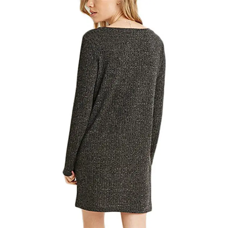 Feida Women Dresses Long Sleeve V-Neck Jumper Slim Knit Dress Plus Size Women Clothing Vestido Casual Dress 9