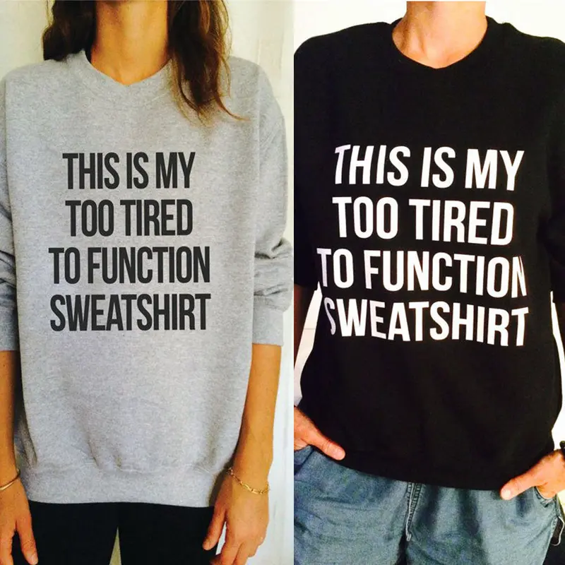 Feida Women Hoodies Letter Print Long Sleeve Sweatshirt Loose Pullover Tops Shirt 3