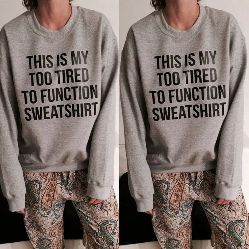 Feida Women Hoodies Letter Print Long Sleeve Sweatshirt Loose Pullover Tops Shirt 4