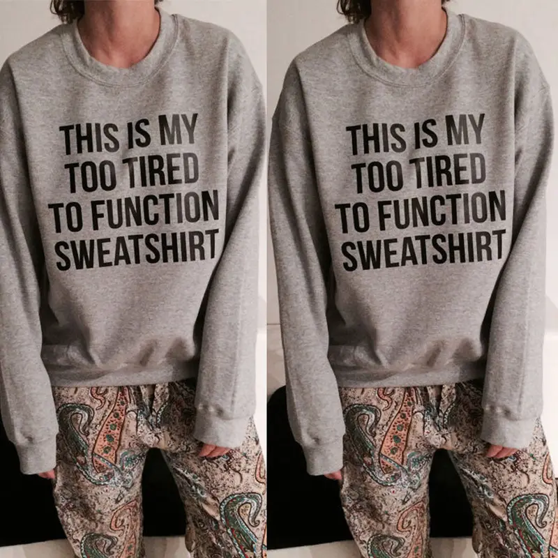 Feida Women Hoodies Letter Print Long Sleeve Sweatshirt Loose Pullover Tops Shirt 5