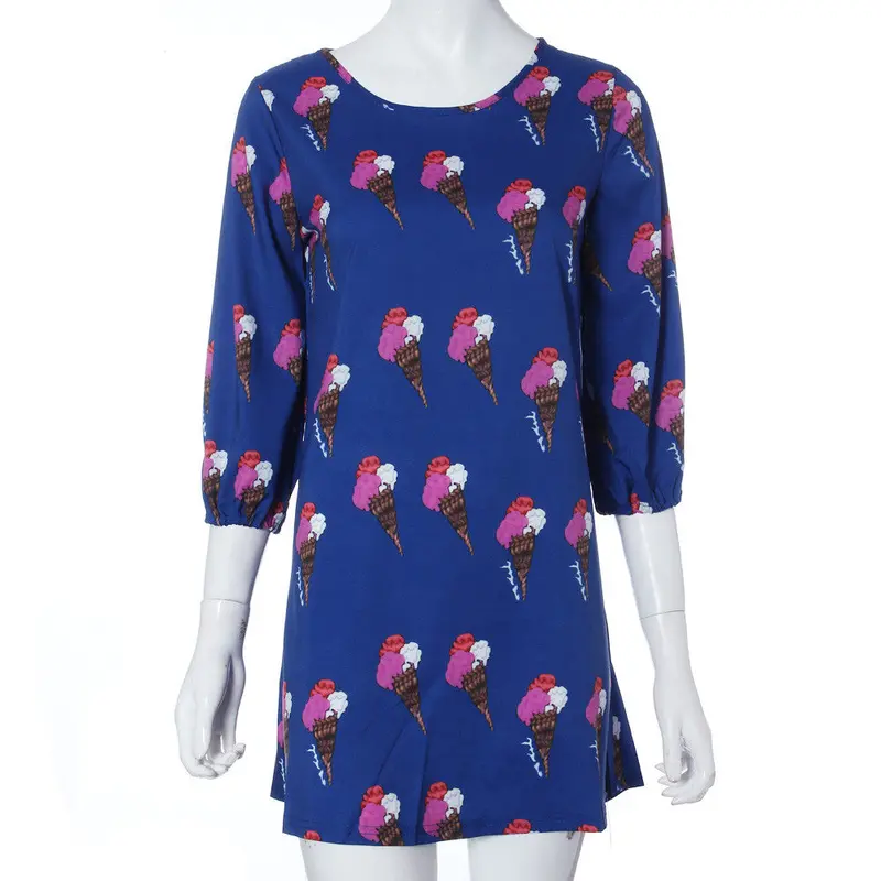 Feida Women Long Sleeve Casual Printing Dress Plus Size Women Clothing Vestidos De Festa 4