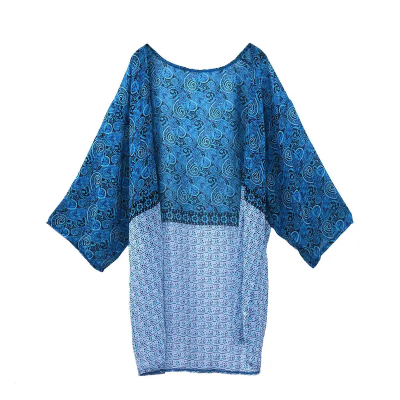 Feida Women National Style Printed Chiffon Shawl Kimono Cardigan Tops Cover Up Plus Size Women Clothing 2