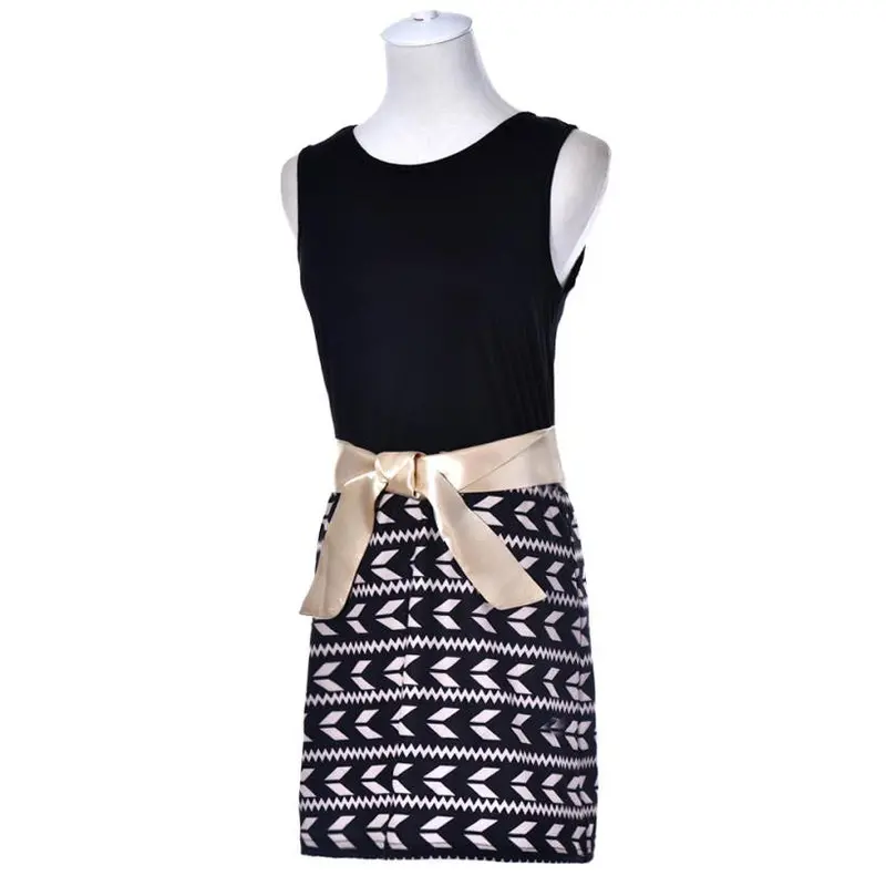 Feida Women Office Dress Elegant Ladies Casual Sleeveless Bandage Dress Women Sexy Bodycon Midi Dress Belt Vestidos 2