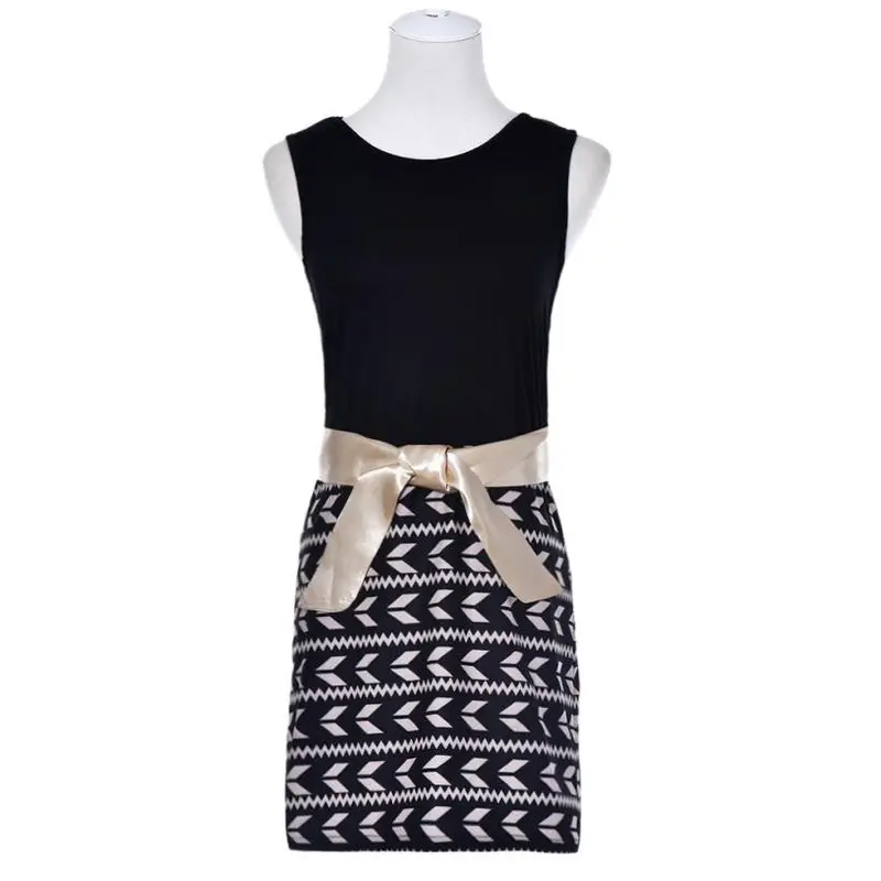 Feida Women Office Dress Elegant Ladies Casual Sleeveless Bandage Dress Women Sexy Bodycon Midi Dress Belt Vestidos 3