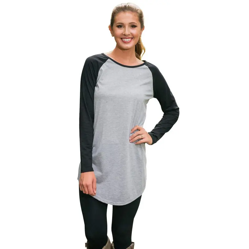 Feida Women Round Neck Loose And Comfortable Long Sleeved Plus Size Blouse 1