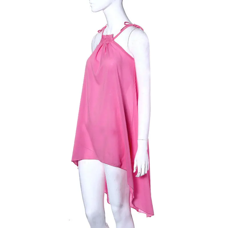 Feida Women Sleeveless Chiffon Beach Boho Irregular Sexy Dress Plus Size 4