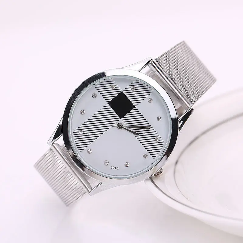 Feida Women Watches Silver Mesh Belt Watch Classic Quartz Stainless Steel Wrist Watch Montre 2