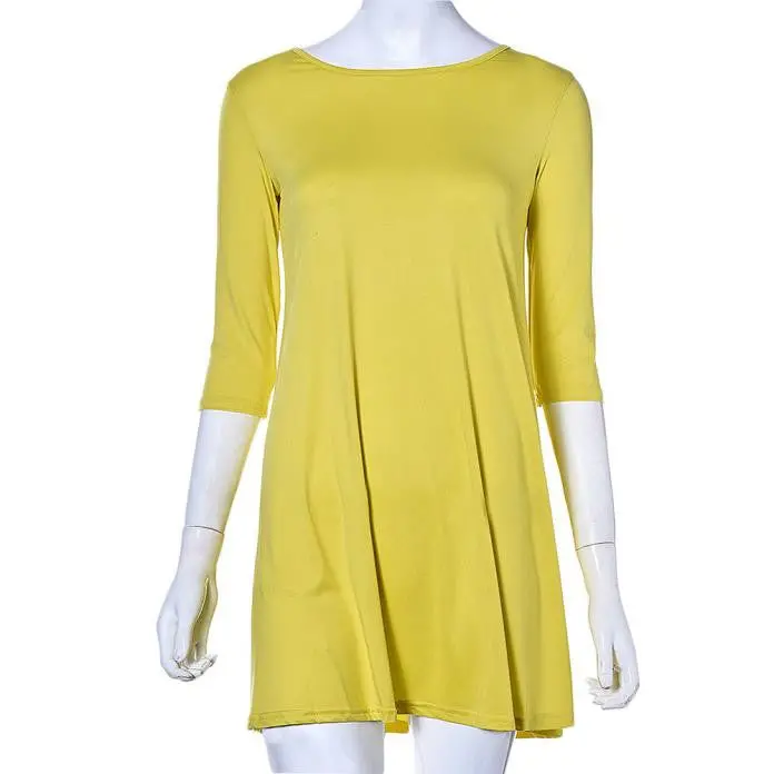 Feida Women Yellow Sexy Dress A Word Casual Dress Fall Half Sleeve Loose Vestidos De Graduacion Bulk 3
