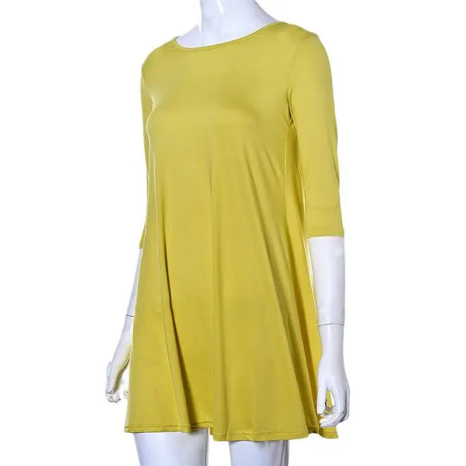 Feida Women Yellow Sexy Dress A Word Casual Dress Fall Half Sleeve Loose Vestidos De Graduacion Bulk 4