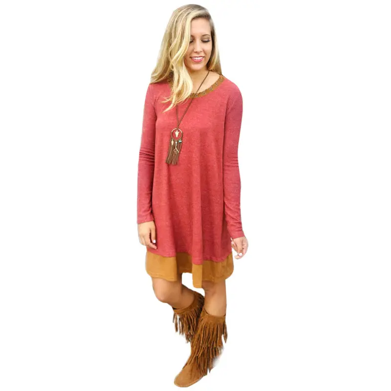 Feida Women's Dresses Personality Loose And Comfortable Long Sleeved Dress Plus Size 5