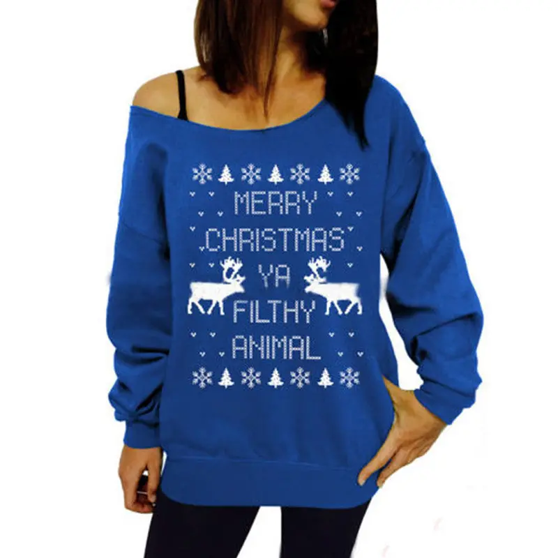 Feida Womens Jumper Pullover Xmas Hoodies Top Sweatshirt Sudaderas Mujer 1