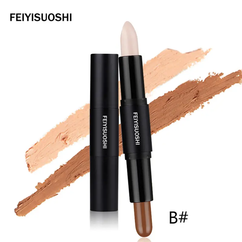 Feiyisuoshi Makeup Double End Shadow Stick+5 Colors Contour Highlighter Palette Stick 2 In 1 Face Contour Extension Bronzer Kit 2