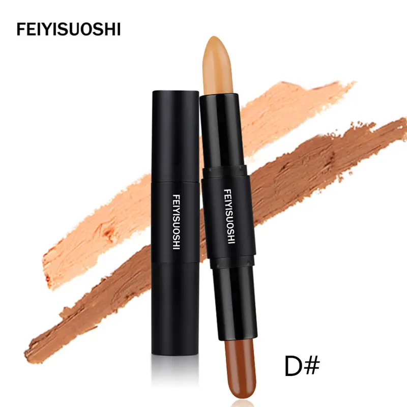 Feiyisuoshi Makeup Double End Shadow Stick+5 Colors Contour Highlighter Palette Stick 2 In 1 Face Contour Extension Bronzer Kit 4