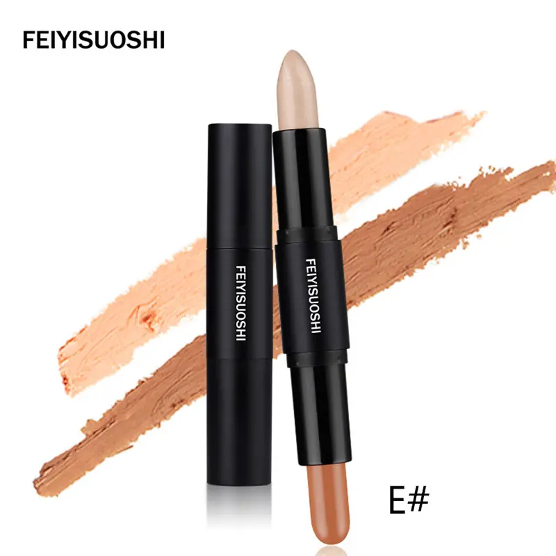 Feiyisuoshi Makeup Double End Shadow Stick+5 Colors Contour Highlighter Palette Stick 2 In 1 Face Contour Extension Bronzer Kit 5