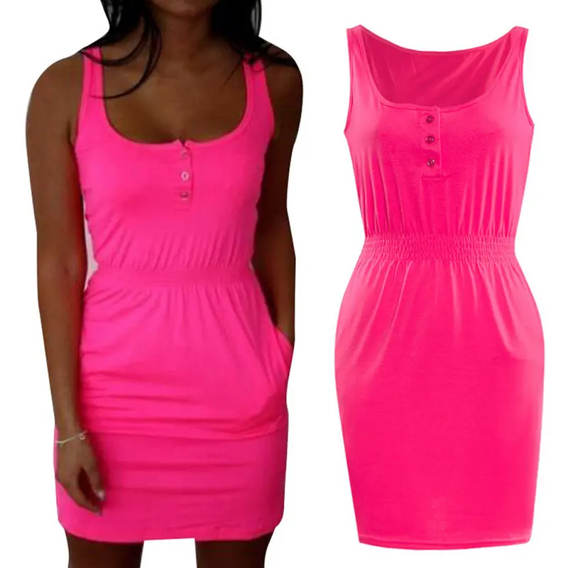 Festa Dresses Robe Sexy Womens Lady Casual Sleeveless Beach Mini Dress Feida 9
