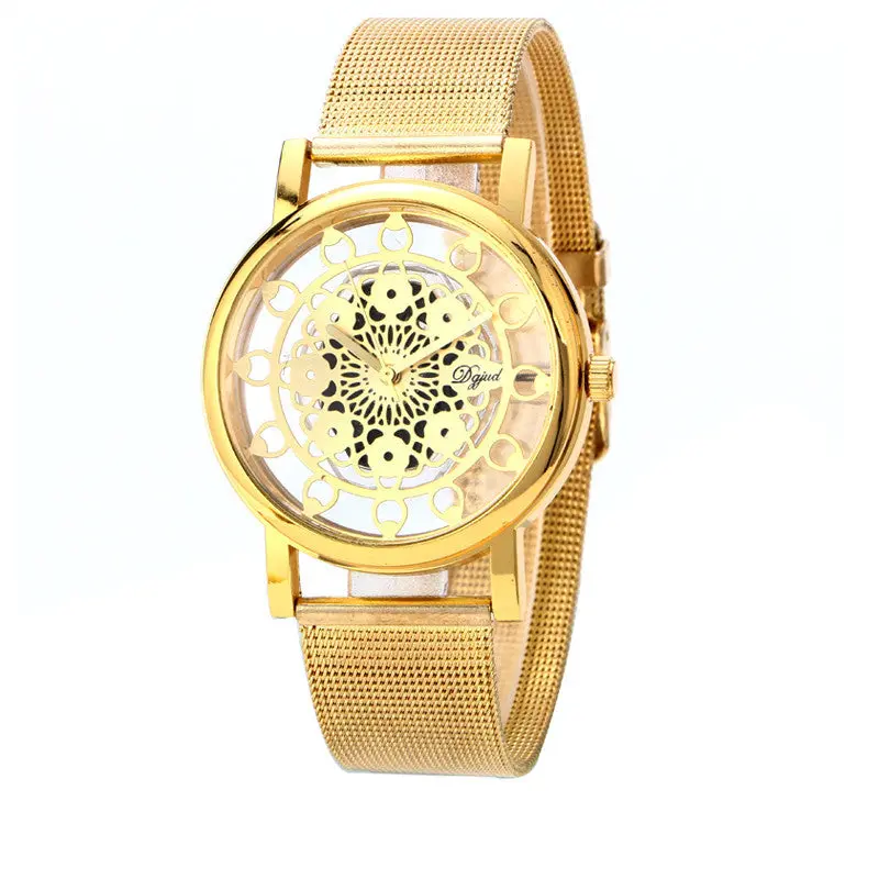 Festival Memorial Day Gift Enmex Women Gold Slim Strap Wristwatch Brief Design Elegance Quartz Lady Watches 1