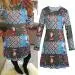 Festive Santa Claus Christmas Dress – Flared Long-Sleeve Holiday Robe for Women