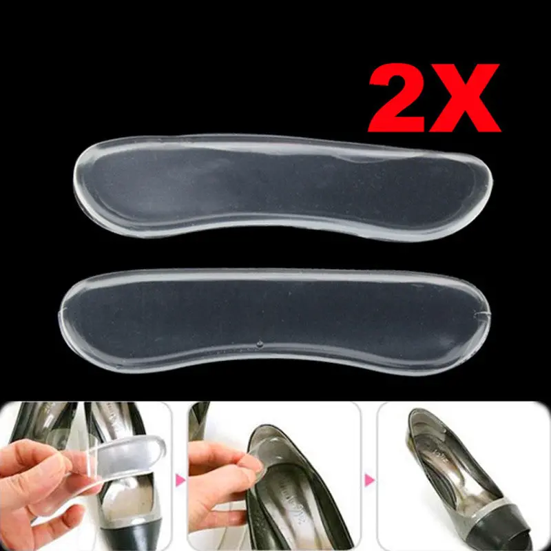 Fine Antislip Gel Heel Cushion Silicone Foot Care Shoe Pads Protector Transparent 1