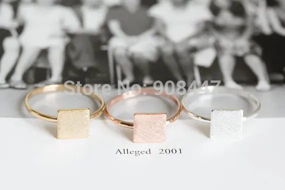 Finger Rings Square Jewelry Wedding Ring Quadrangle Ring Gift R207 1