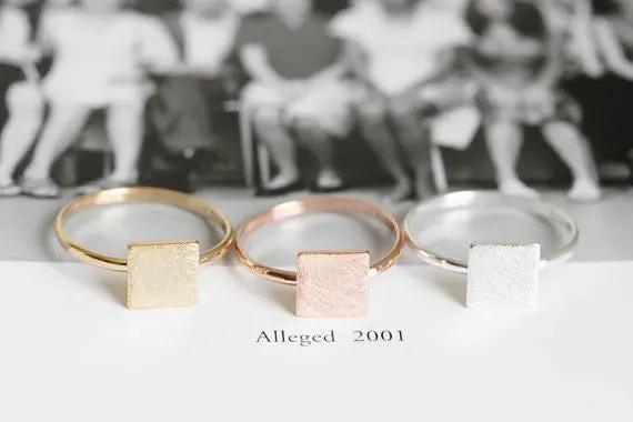 Finger Rings Square Jewelry Wedding Ring Quadrangle Ring R207 1