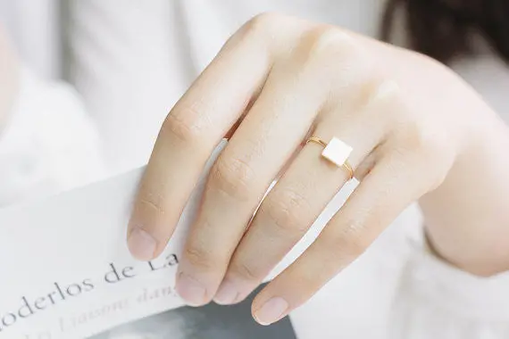 Finger Rings Square Jewelry Wedding Ring Quadrangle Ring R207 3