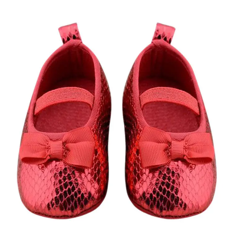First Walkers Infant Baby Girls Shoes St Bottom Shoes Toddler Shoes Shinning Baby Shoes Red 1