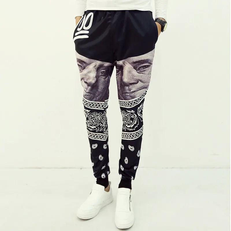 Fitness Long Pants Casual Sweatpants Baggy Jogger Trousersfitted Bottoms Noveltytrousers 1