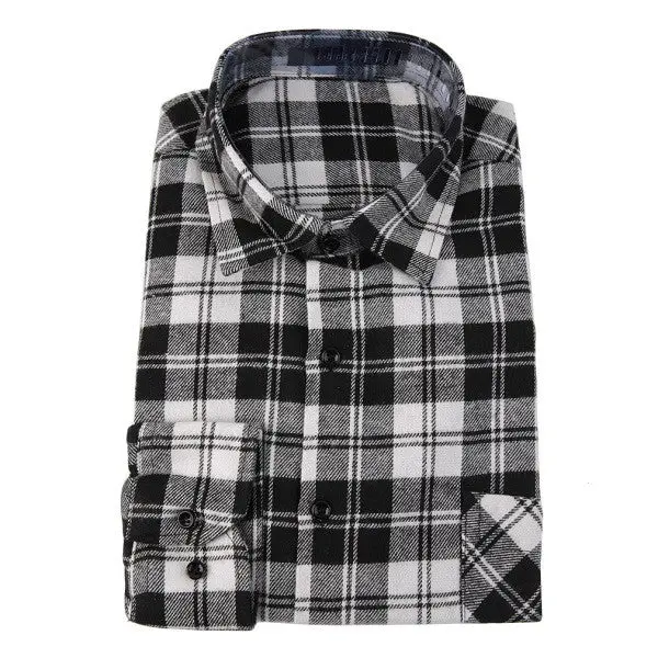 Flannelplaid Shirtsluxury Slim Long Sleeve Formal Businessdress Warm Shirts Dmm01 1