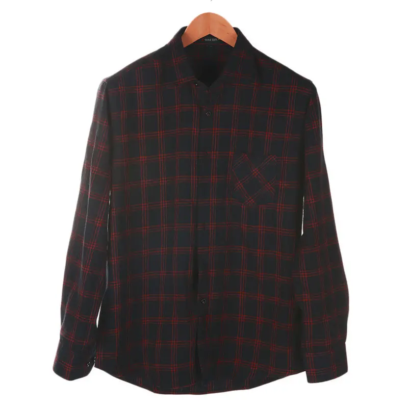 Flannelplaid Shirtsluxury Slim Long Sleeve Formal Businessdress Warm Shirts Dmm40 1