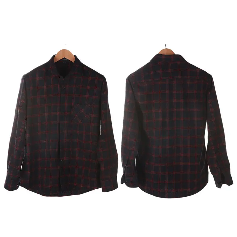Flannelplaid Shirtsluxury Slim Long Sleeve Formal Businessdress Warm Shirts Dmm40 3
